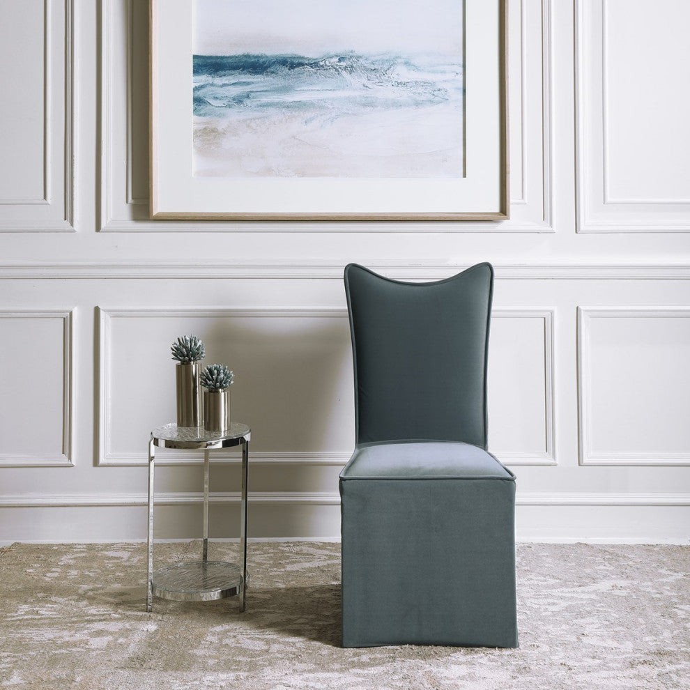 Uttermost Delroy Armless Chair, Gray, Set of 2 23577-2