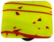 Art Glass Square Mardi Gras Knob, Black Post, Red Mg, Spring Green