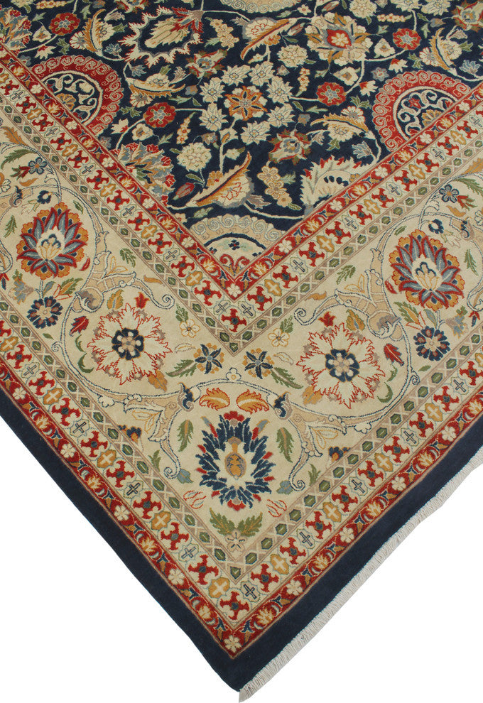 Pak-Persian Agra Tabriz Blue Rug, 9'0x12'5