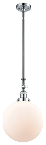 Beacon Mini Pendant, Polished Chrome, Matte White