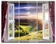"Window View" Glossy Metal Wall Art, 3 Panels, 36"x28"