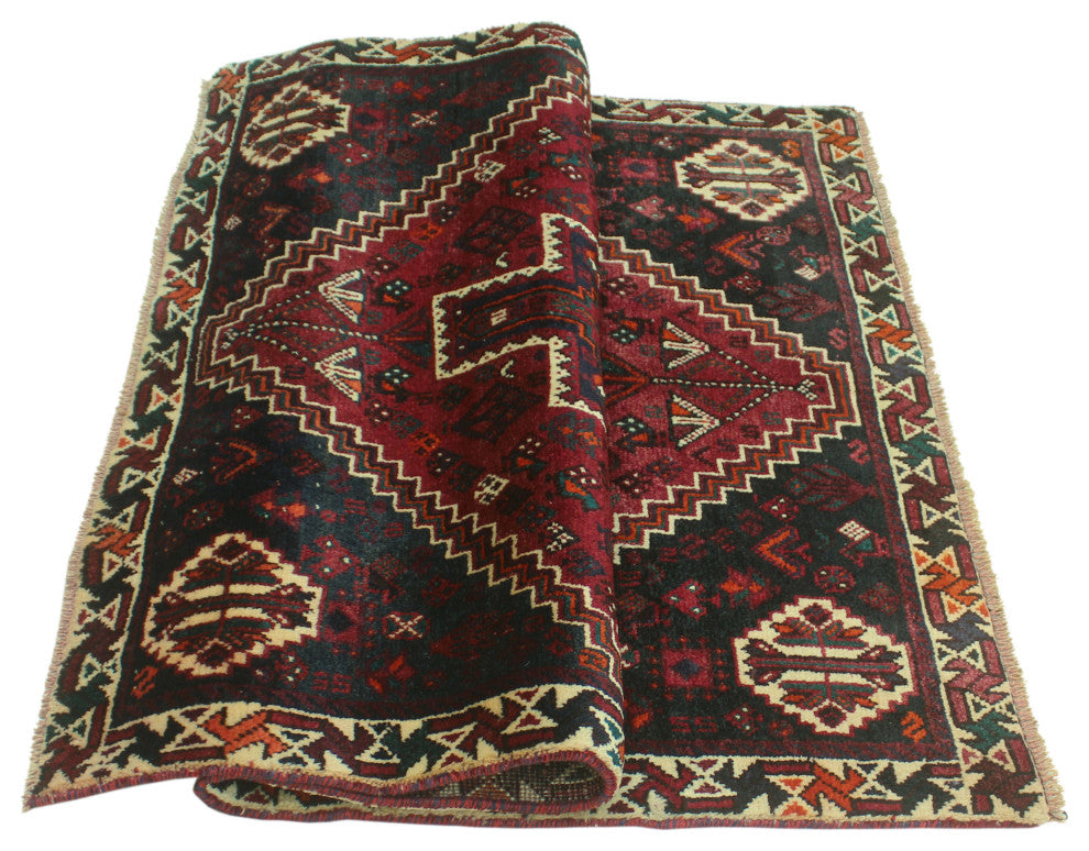 Fine Vintage Distressed Francie Red Rug