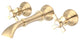 Waterfall Style Wall-Mounted Lavatory Faucet, Satin Brass, Flat Cross