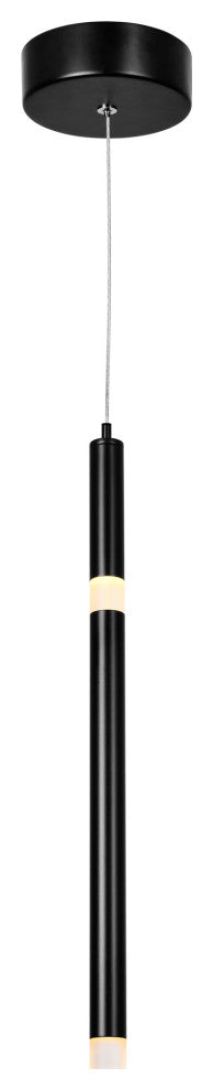 Flute 1 Light LED Pendant With Black Finish