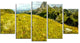 Bright Green Mountain Panorama, Landscape Canvas Art Print, 60"x32", 5 Panels