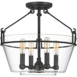 Quoizel WEL1717GK Four Light Semi-Flush Mount, Grey Ash Finish