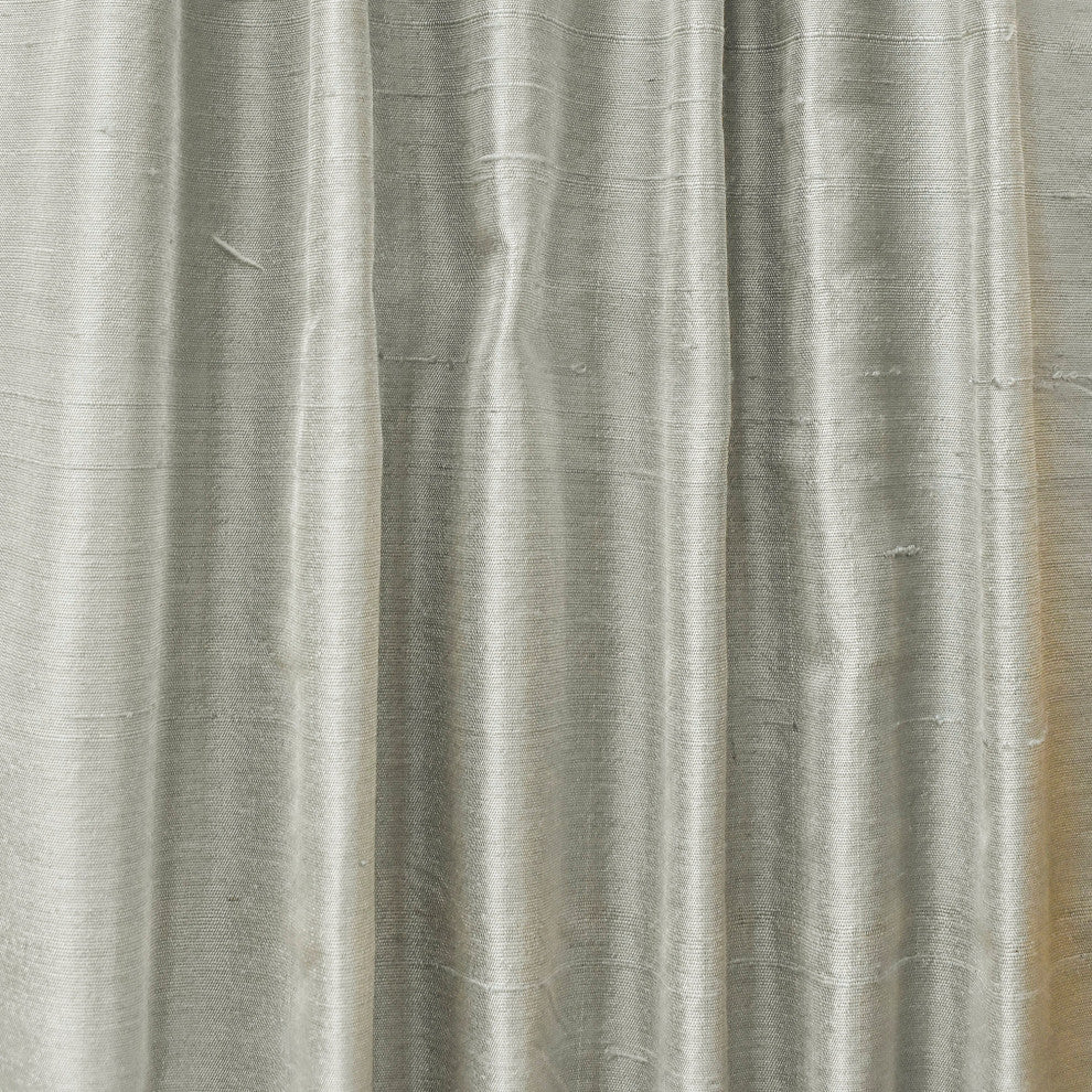 Light Gray Silk Dupioni Fabric By The Yard, 5 Yards For Curtain, Dress Wholesale