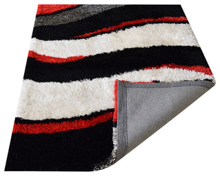 HAND TUFTED SHAG POLYESTER ECO-FRIENDLY AREA RUGS,Multicolor,Contemporary