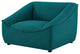 Armchair Accent Chair, Fabric, Teal Blue, Modern, Living Lounge Hospitality