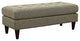 Empress Upholstered Fabric Bench, Oatmeal