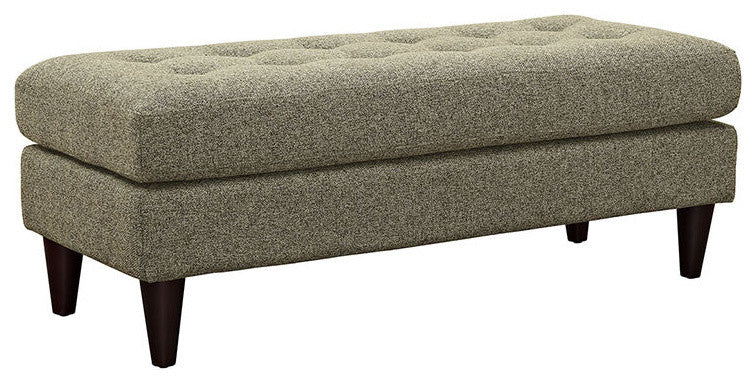 Empress Upholstered Fabric Bench, Oatmeal