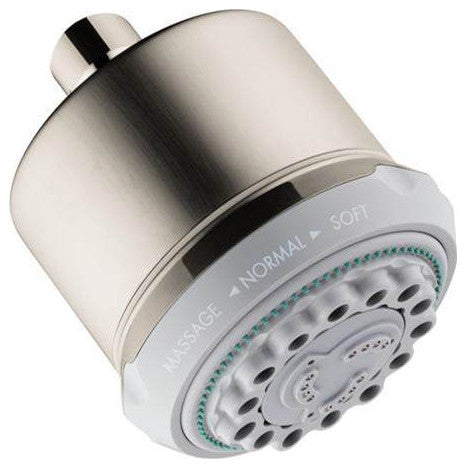 Hansgrohe Clubmaster Showerhead 3-Jet, 2.5 GPM, Brushed Nickel