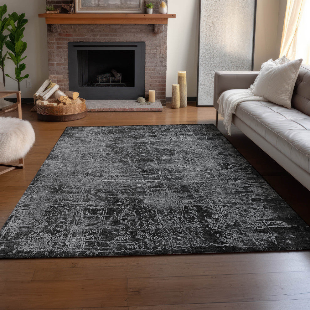 Premium Machine Washable Mayfield AMF559 Gray 3' x 5' Rug