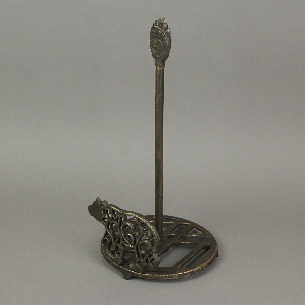 Cast Iron Bear Paper Towel Holder Countertop Mountain Cabin Theme Kitchen Decor