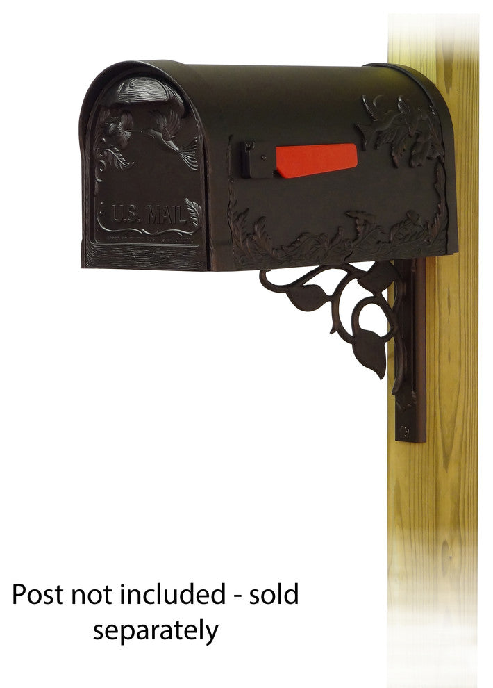 Hummingbird Curbside Mailbox With Floral Front Single Mailbox Mounting Bracket