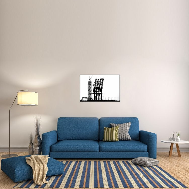 "Rotterdam-Harbour" Framed Canvas Giclee by Jan Niezen, 37x25"
