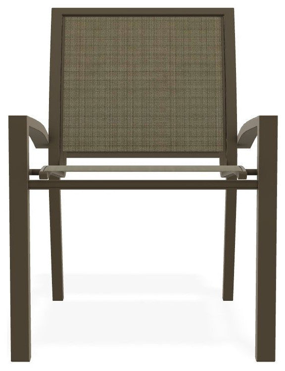 Kendall Sling Stackable Outdoor Dining Chair, Elevation Stone/Beachwood