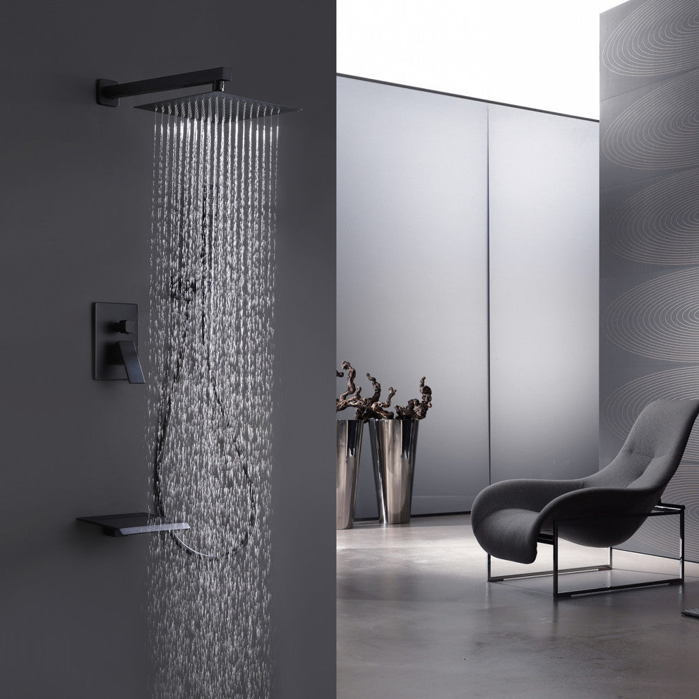 Wall Mounted Pressure-Balanced Rainfall Shower System With Tub Spout RB0907