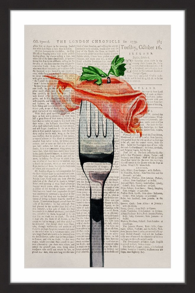 "Jamon Serrano II" Framed Painting Print, 16"x24"