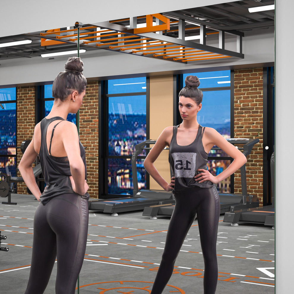 Large Full Body Glass Frameless Mirror for Wall Mount, 60x36"