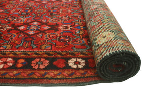 Fine Vintage Distressed Beldan Red/Charcoal Runner, 3'7x13'5