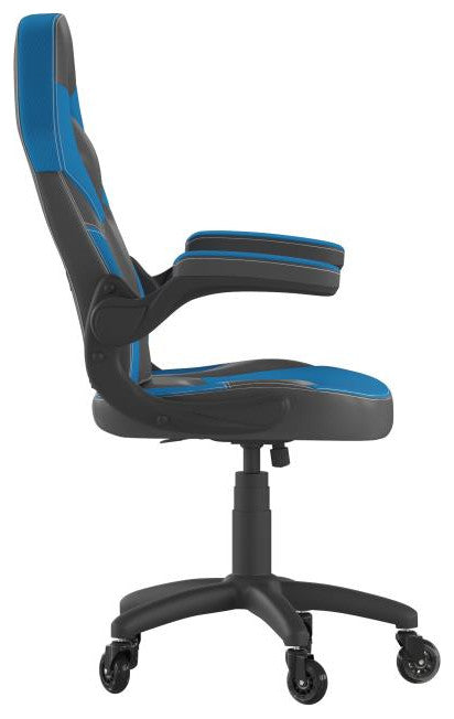 X10 Office Computer Chair, Flip-up Arms, Transparent Roller Wheels, Blue