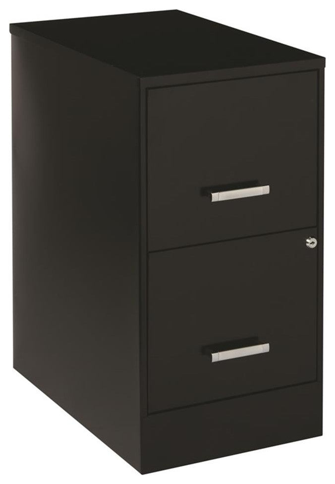 UrbanPro 2 Drawers Vertical Black Metal Filing Cabinet Pre-assembled