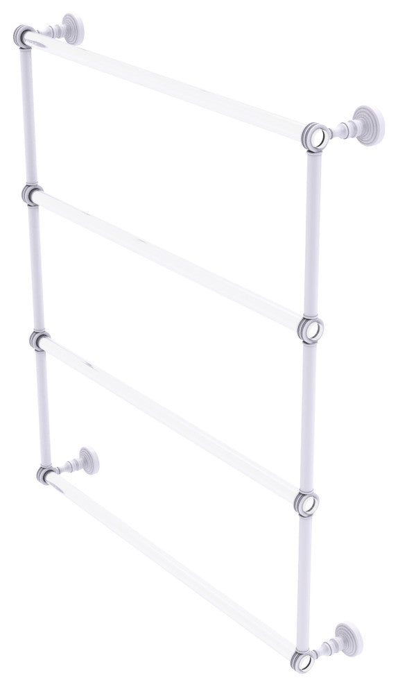 Pacific Grove 4 Tier 30" Ladder Towel Bar with Dotted Accents, Matte White