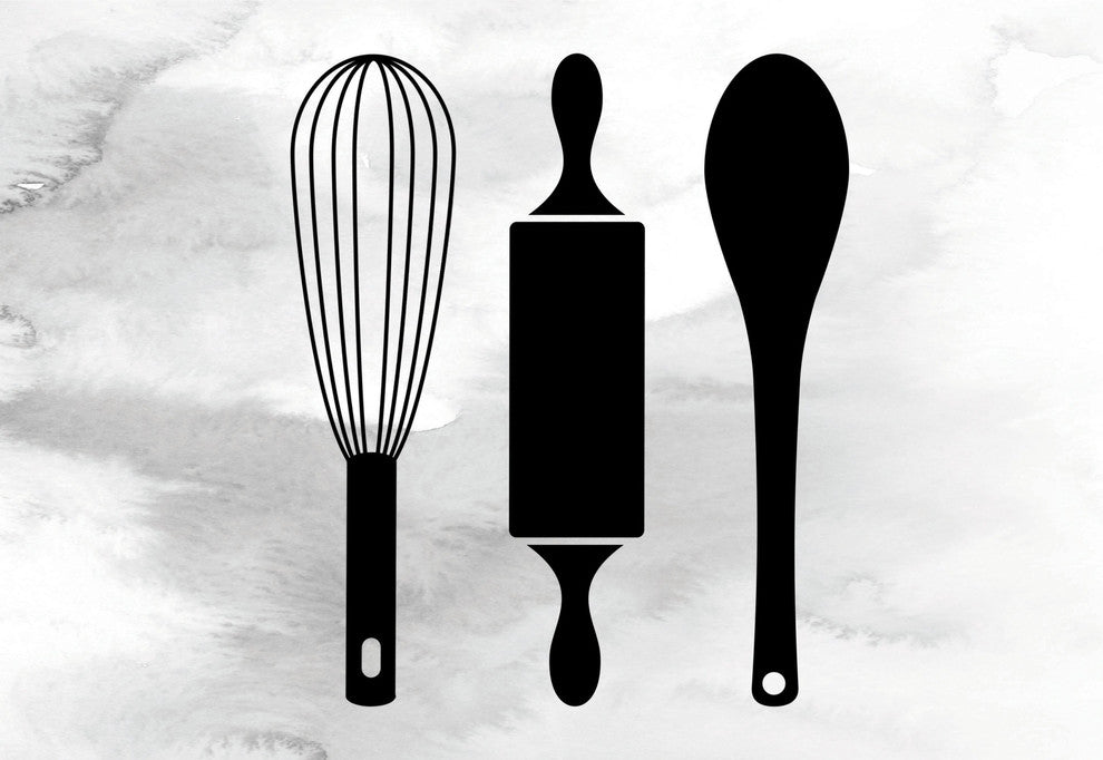 "Baking Utensils" Painting Print on Wrapped Canvas