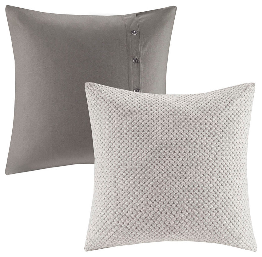 Madison Park Signature Essence Grey Comforter Duvet Cover Set w Removable Insert