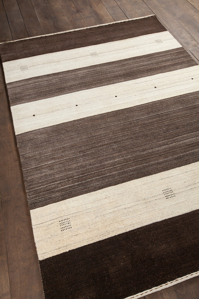 Elantra Contemporary Area Rug, Brown, Beige, 7'9x10'6