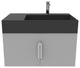 CastelloUSA Amazon 30" Right Wall Mounted Bathroom Vanity Set, Gray, Black Top, Brushed Nickel