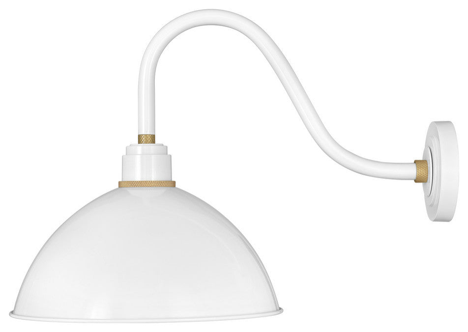 Hinkley Foundry 1-Light Outdoor Wall Mount Lantern, Gloss White