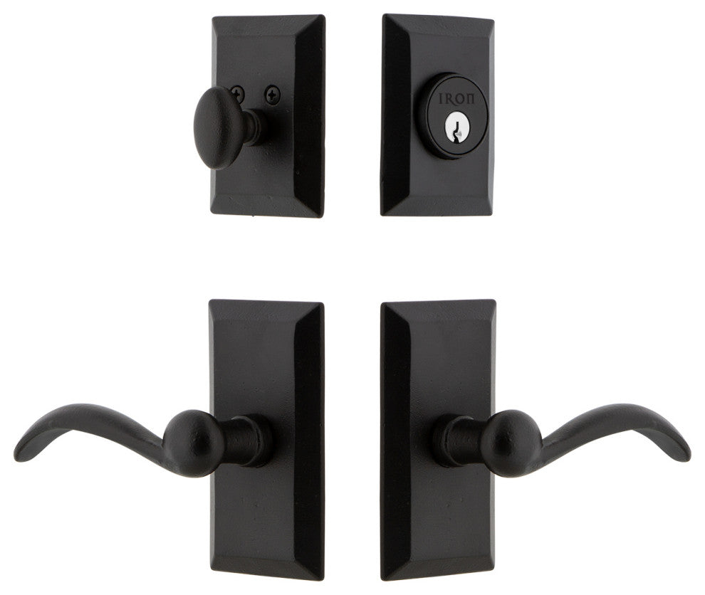 Ageless Iron Vale Plate Combo Pack Tine Lever, Black Iron