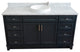 61" Single Sink Vanity, Dark Gray Finish And White Carrara Marble