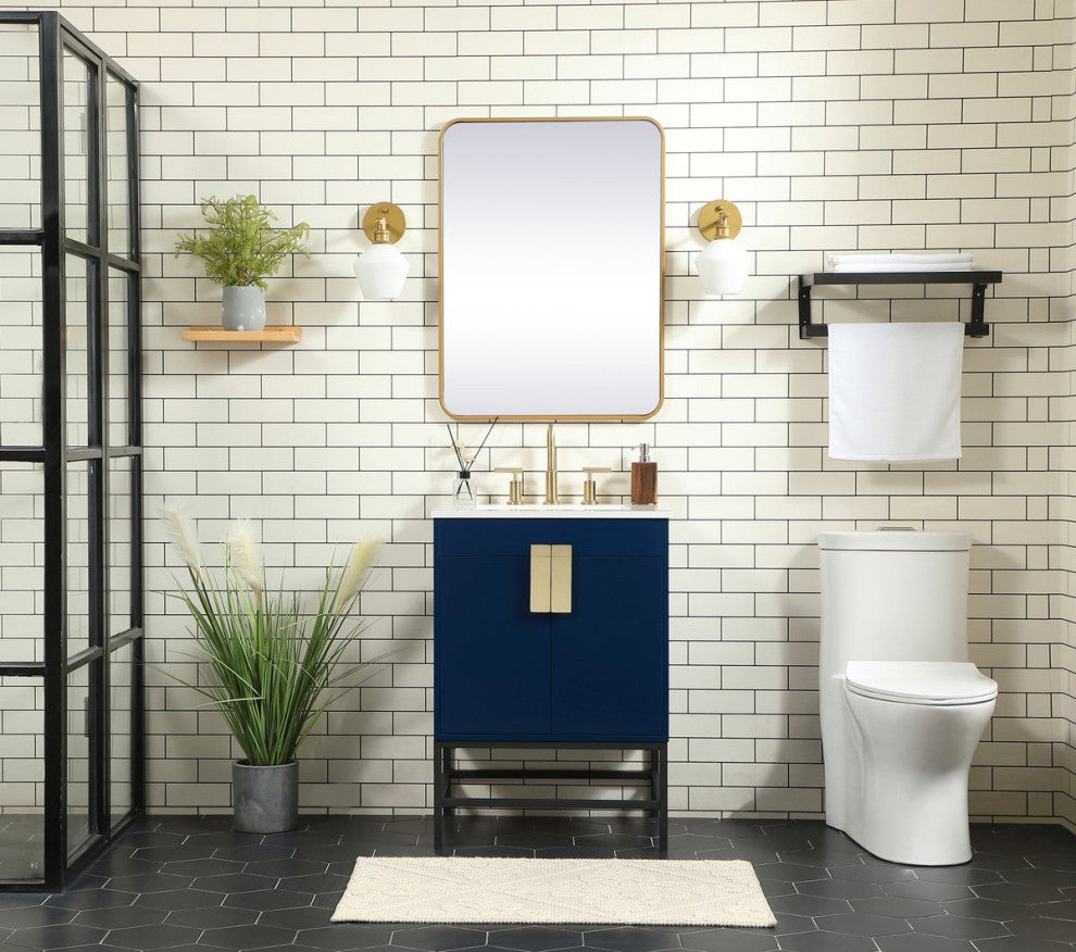 Home Living 19" Modern Blue-Light Bathroom Vanity