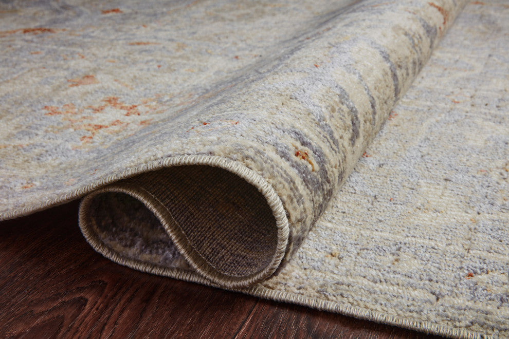 Chris Loves Julia x Loloi Rosemarie Oatmeal/Lavender 18" x 18" Sample Area Rug