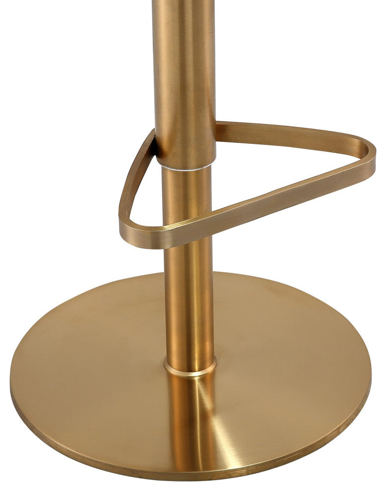 TOV Furniture Astro White and Gold Adjustable Stool