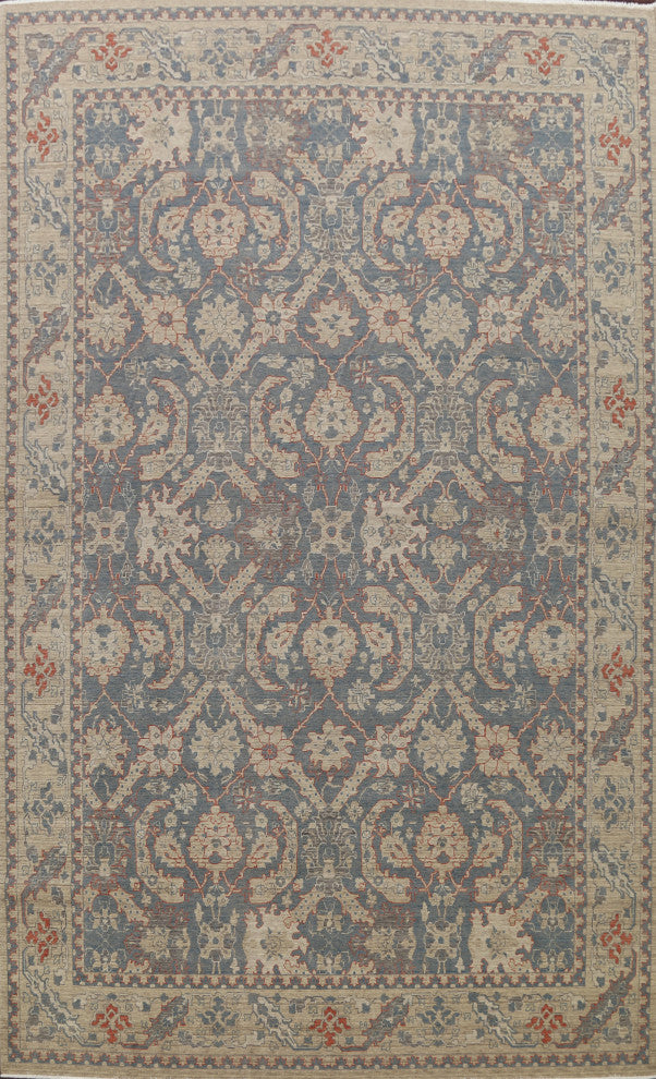 Silver Washed Geometric Ziegler Turkish Oriental Area Rug 10x13 Wool Carpet