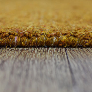 Hand Knotted Loom Silk Area Rug Solid Gold