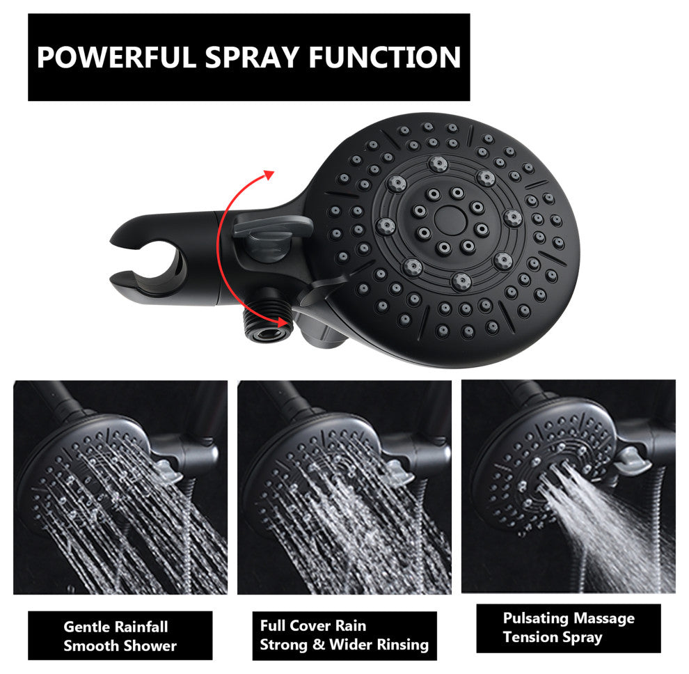 5 inch Wall-Mounted Round Shower System with Handheld Shower and head shower and