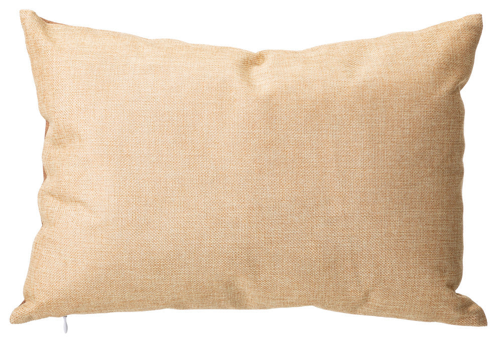 18"L Faux Burlap Happy Halloween Pumpkin Pillow