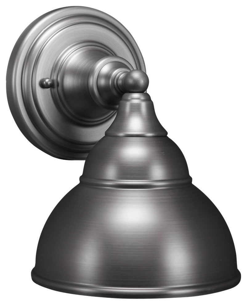 1-Light Wall Sconce, Brushed Nickel/Brushed Nickel Double Bubble Metal Shade