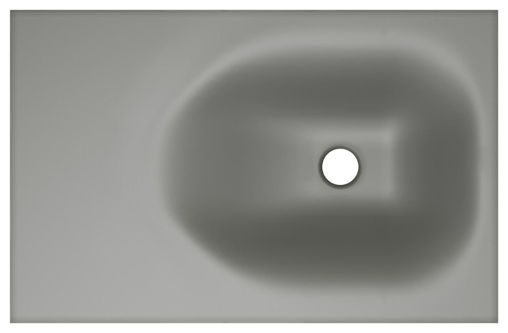 Lisse 24" Rectangle Concrete Wall-Mount Bathroom Sink, Dark Gray