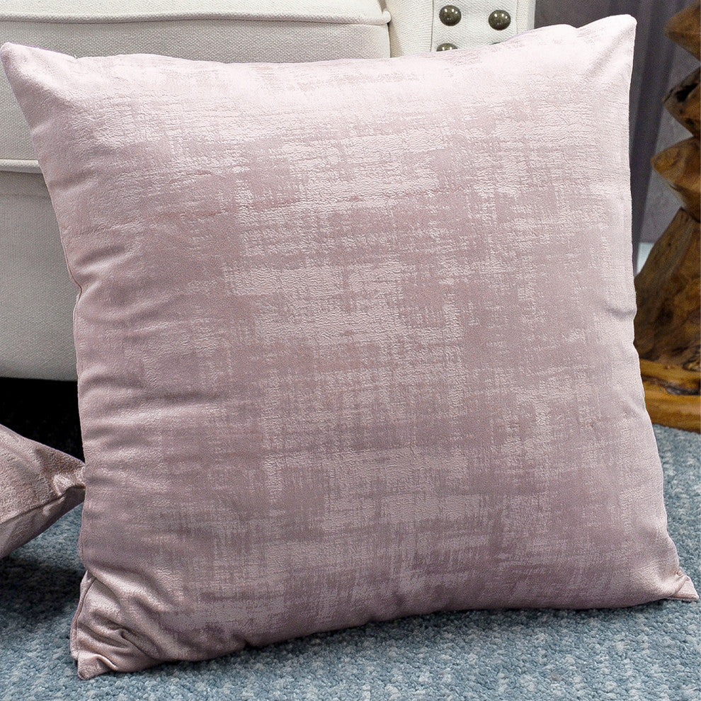 Serenta Textured Velvet Pillow Shell, Set of 4, Softpink