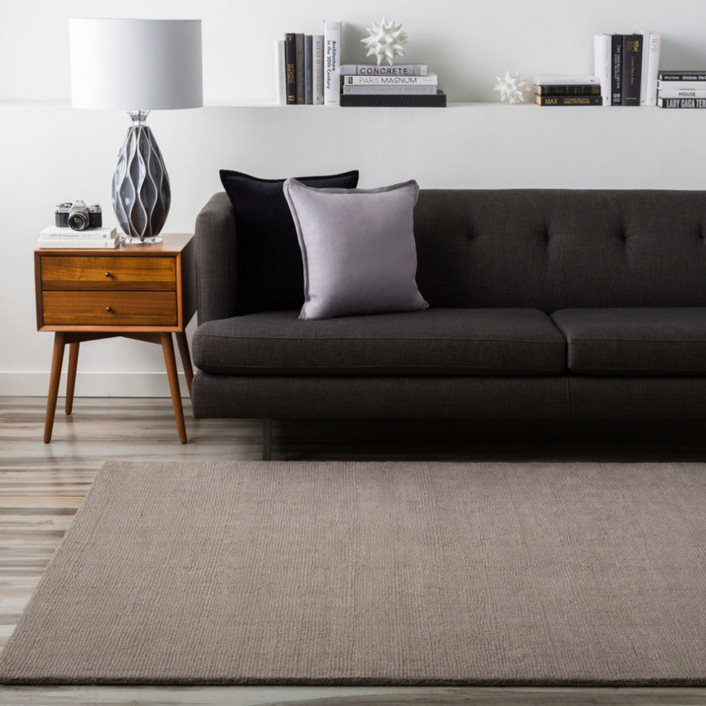 Surya Mystique M-211 Solid & Border Area Rug, Taupe, 12' x 15' Rectangle