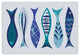 Blue Fish Placemat Set, 13x19 inches, 6 Piece