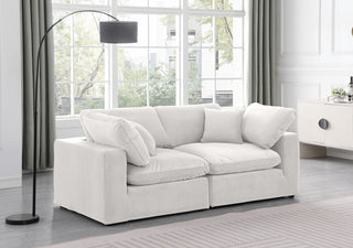 Comfy Upholstered Modular Sofa, Cream, 2-Piece: 2 Corner Chair, Velvet