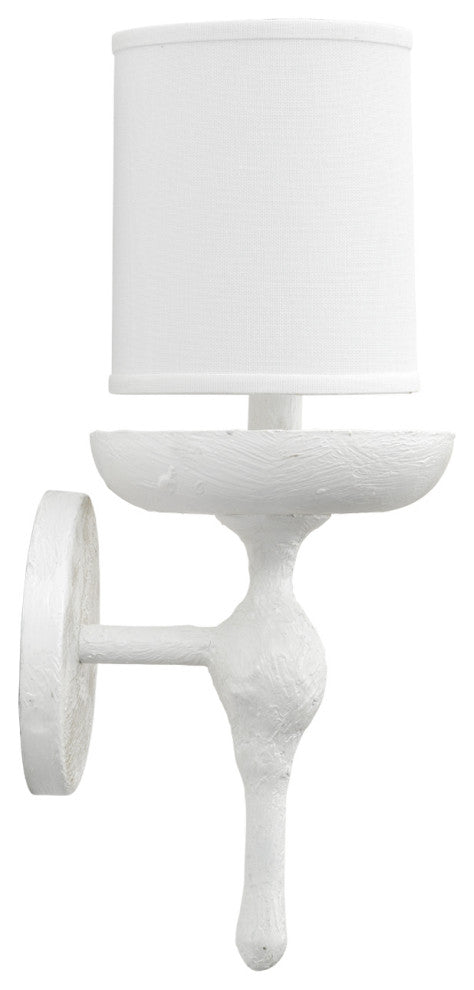 Concord Wall Sconce, Gray Plaster, White Plaster