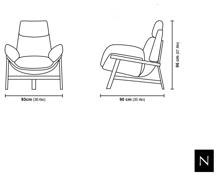 Nativa Interiors Enzo Geniune Leather Chair, Grafitto